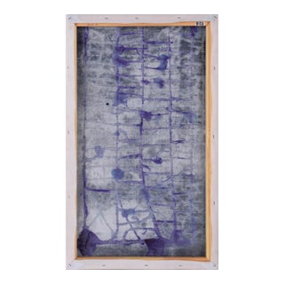 Red Lattice - Abstract Composition on Linen by D. Whalen For Sale