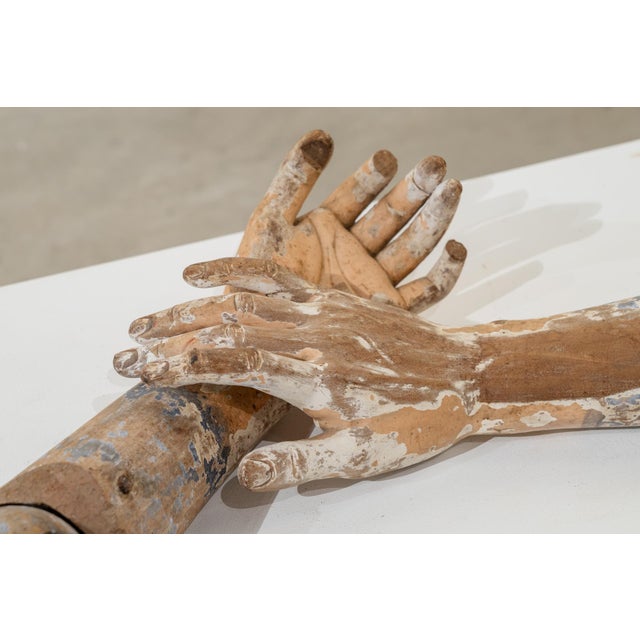 Forearms of a Dressed Saint, Early 20th Century, Pinewood, Set of 2 For Sale - Image 9 of 9