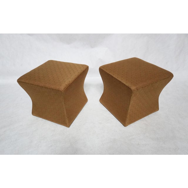 Late 20th Century Pair of Custom Upholstered Ottomans by Ross For Sale In Los Angeles - Image 6 of 12