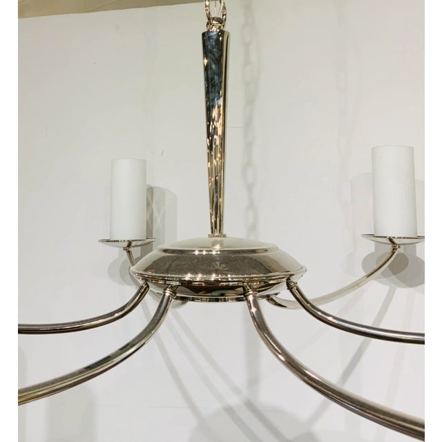 Modern Currey & Co. Modern Polished Nickel Lytton Chandelier For Sale - Image 3 of 5