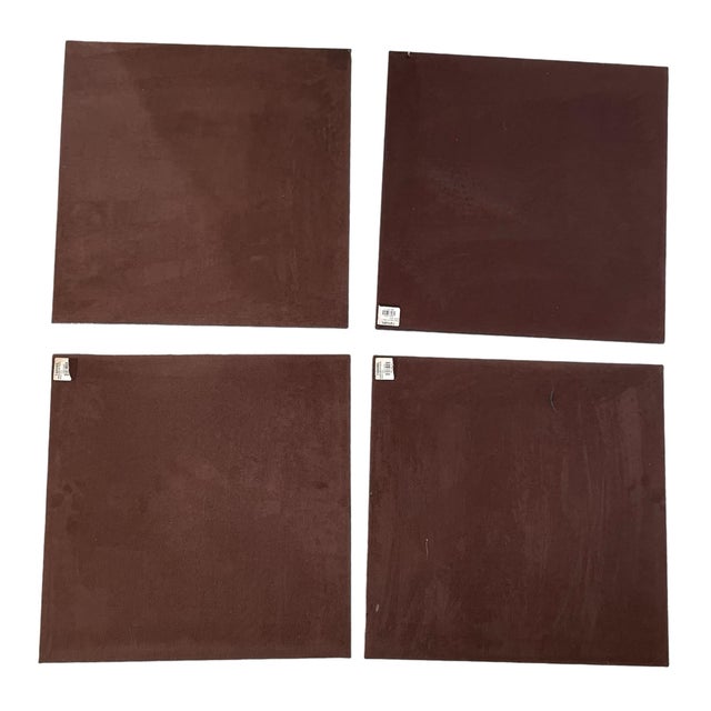 Contemporary Chocolate Brown Faux, Croc Square Placemats. Set of Nine. For Sale - Image 3 of 7
