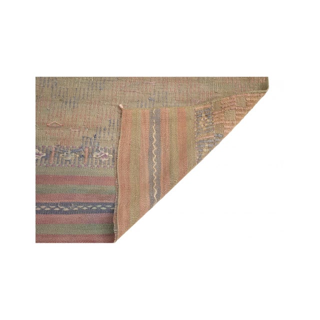 Mid-Century Modern Faded Vintage Embroidered Kilim Fragment - 2`5″ X 2`10″ For Sale - Image 3 of 3