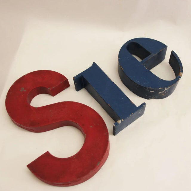 French Industrial Sie Letters, 1940s, Set of 3 For Sale - Image 6 of 6