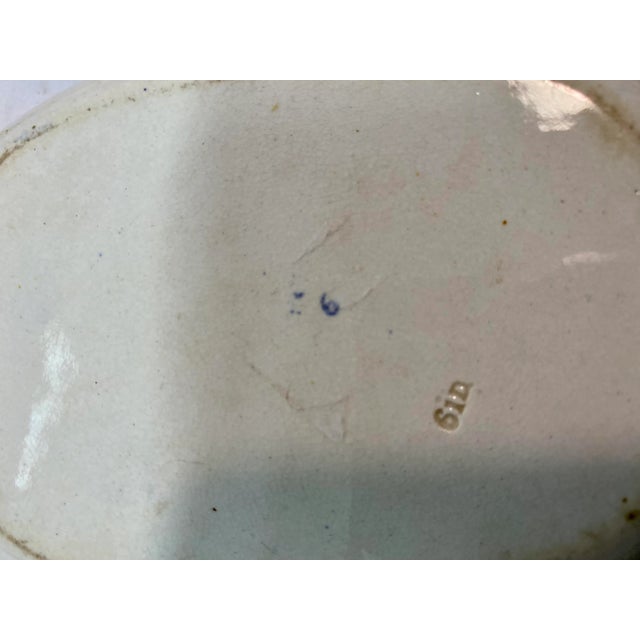 Blue Antique Blue Willow Oval Bowl Made in England For Sale - Image 8 of 10