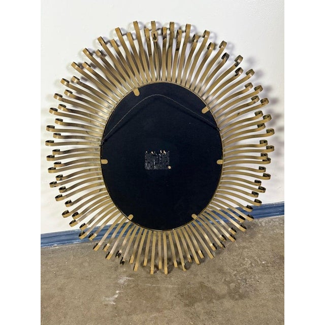 Hollywood Regency Pair of Hollywood Regency Style Sunburst Mirrors For Sale - Image 3 of 6