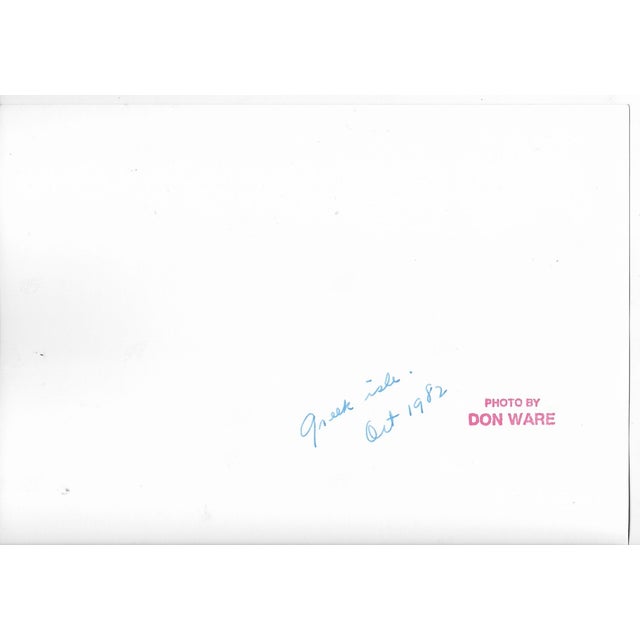 1982 coastal photo of a Greek island village by Don Ware. Title and Ware's stamp on back.