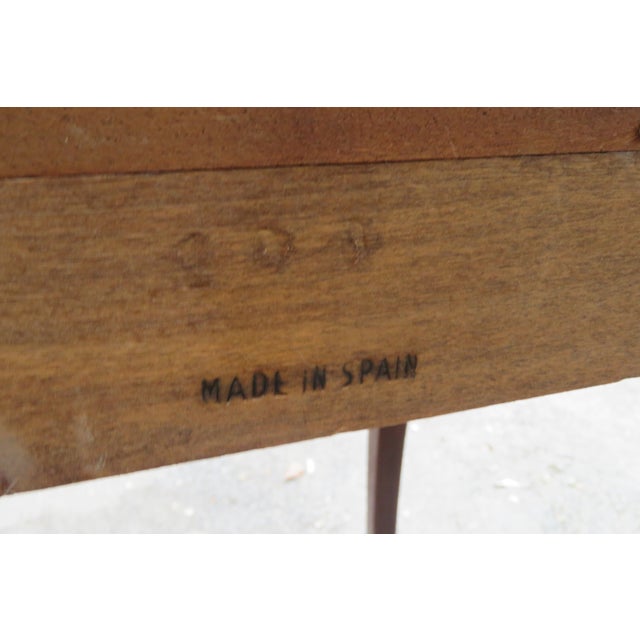 French Inlay Bronze Brass Accent Secretary Desk For Sale - Image 10 of 12