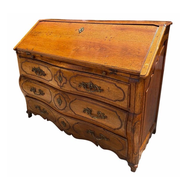 18th Century Antique 18th C French Country Fruitwood Secretary Desk For Sale - Image 5 of 7