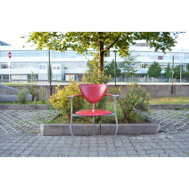 Animal Skin Italian Modern Red Model Marylin Dining Chair by Arrben, 1980s For Sale - Image 7 of 18