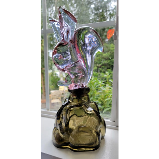 Mid-Century Modern Archimede Seguso for Girolamo Luxardo Alabastro Murano Squirrel 1960's Decanter Glass Sculpture Signed For Sale - Image 3 of 12