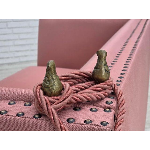 1970s Danish Spanish Drop-Arm Two-Seater Sofa with Wool Upholstery, 1970s For Sale - Image 5 of 18