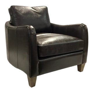 Harbor House Modern Chocolate Brown Leather Donovan Club Chair For Sale
