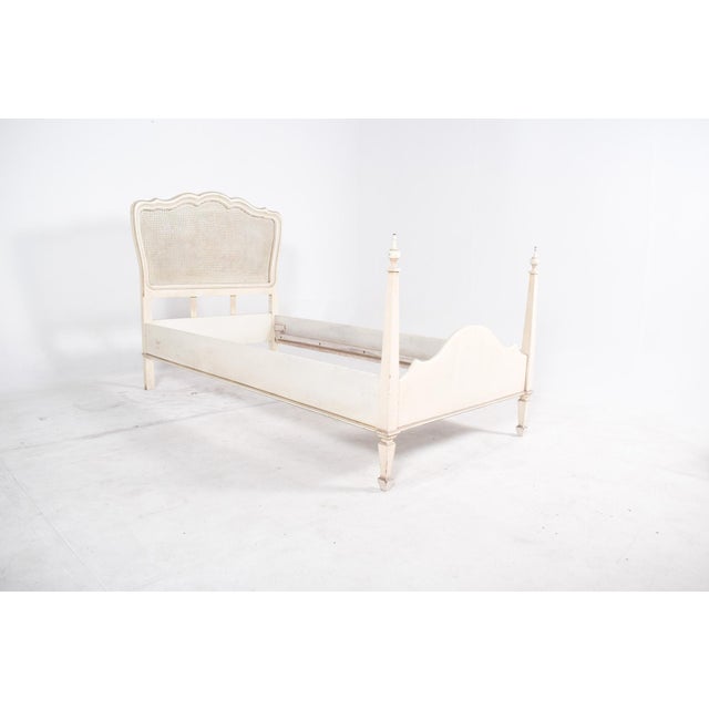 1920s Vintage French White Painted Single Bed, 1920 For Sale - Image 5 of 11