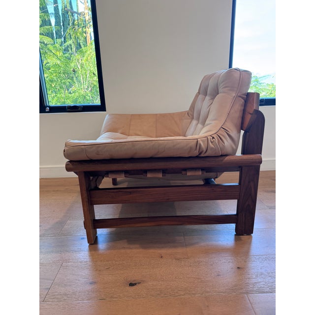 Lawson Fenning Ojai Lounge Chair in Portola Oak Wood (Walnut) & Ojai Leather (Deer Tan) For Sale - Image 10 of 15