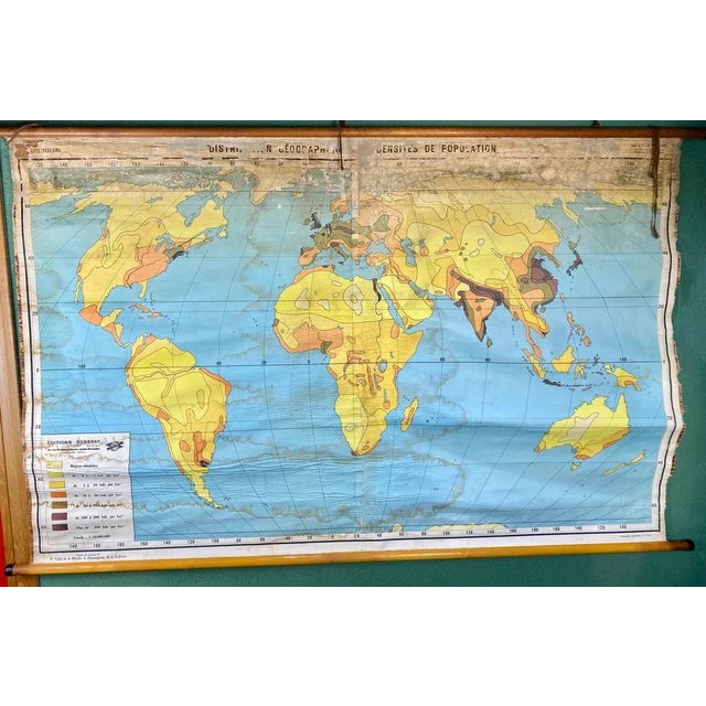 Population Distribution and Density Map, 1960s, in Worn conditions. Designed 1960 to 1969