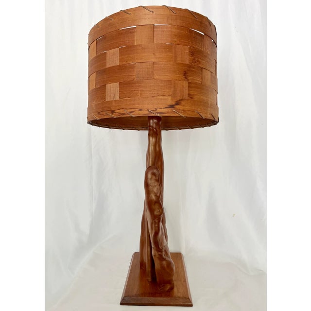 Mid Century Cypress Knee Wooden Lamp For Sale In Tampa - Image 6 of 13