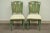 Hollywood Regency Late 20th Century French Country Style Hollywood Regency Green Painted Dining Side Chairs - Set of 4 For Sale - Image 3 of 12