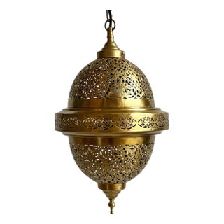 Vintage Moroccan Brass Hemma Small Pendant Light For Sale
