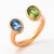 Modern Toi Et Moi Gemstone Ring: Topaz and Peridot, Size 7.5 For Sale - Image 3 of 12