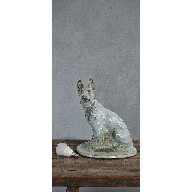 Blue Dog Figurine in Earthenware from Moulin Des Loups Orchies, 1920s For Sale - Image 8 of 9