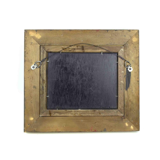 Wood Mid 20th Century Farmhouse Style "The Hen House" Chicken & Rooster Oil Painting by H. Hoppe Germany For Sale - Image 7 of 7