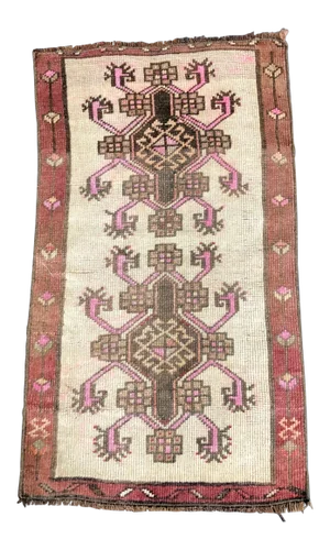 1960s Vintage Tribal Turkish Handmade Rug-1’9’x3’2"