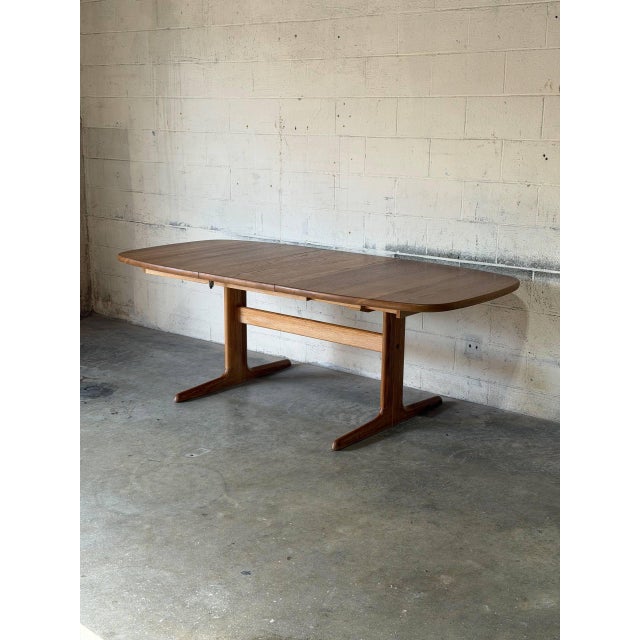 Brown In Style of Skovby Extendable Dining Table With 1 Leaf Danish Mid-Century Modern 1960s For Sale - Image 8 of 11