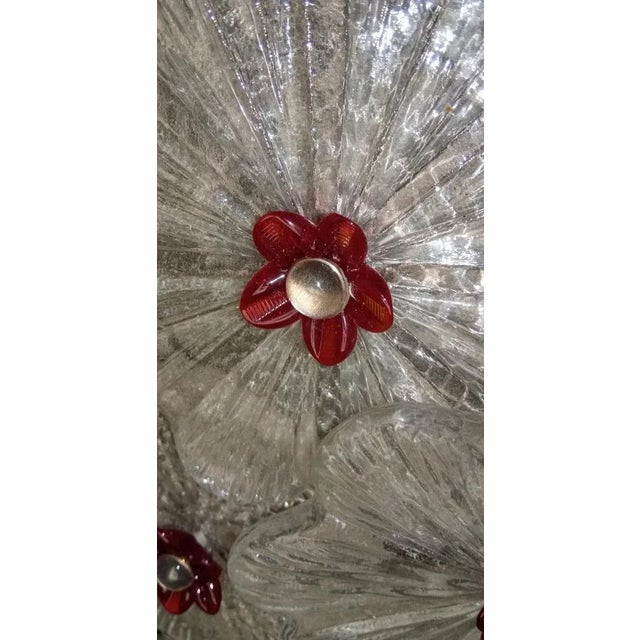 Vintage Clear and Red Ceiling Light For Sale - Image 8 of 11