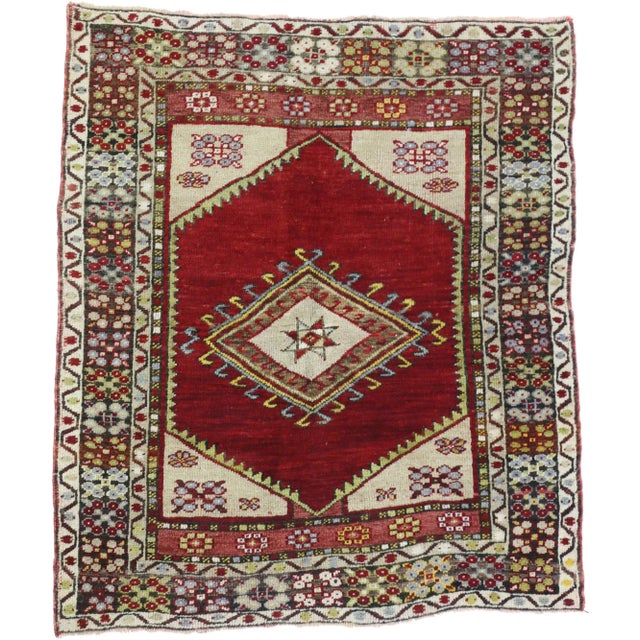 Mid 20th Century Vintage Turkish Oushak Rug - 03'05 X 04'00 For Sale In Dallas - Image 6 of 6