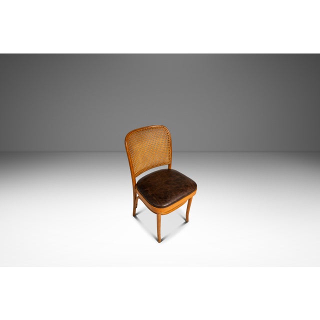 Josef Frank Single Patinaed Bentwood Prague Model 811 Side Dining Chair in Leather in the Manner of Josef Frank for Stendig, Usa, C. 1960s For Sale - Image 4 of 18
