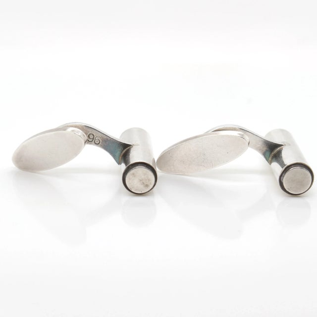 Modern Georg Jensen Sterling Silver Cufflinks No. 96 - 2 Pieces For Sale - Image 3 of 12