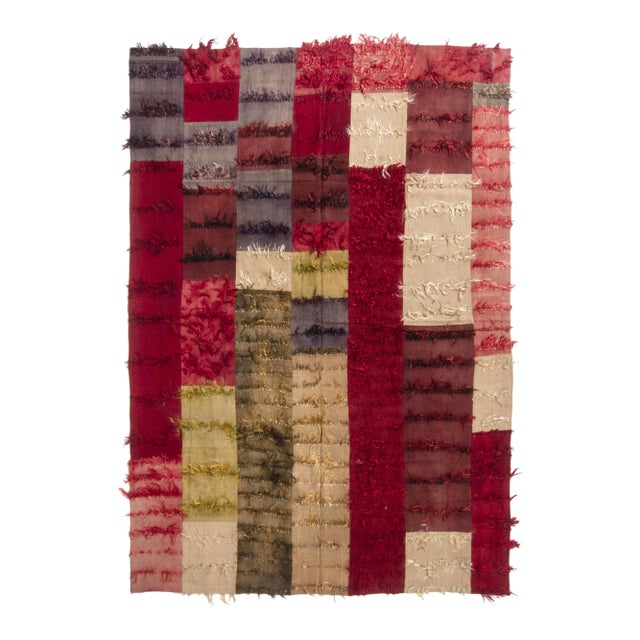 Vintage Midcentury Tulu Red and Multi-Color Wool Rug by Rug & Kilim For Sale