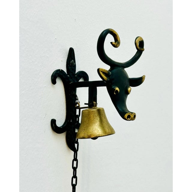 Black Brass House Bell by Walter Bosse for Herta Baller, Austria, 1950s For Sale - Image 8 of 8