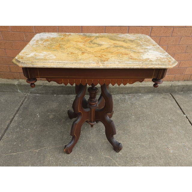 Victorian Renaissance Style Walnut Painted Side Table For Sale - Image 4 of 8