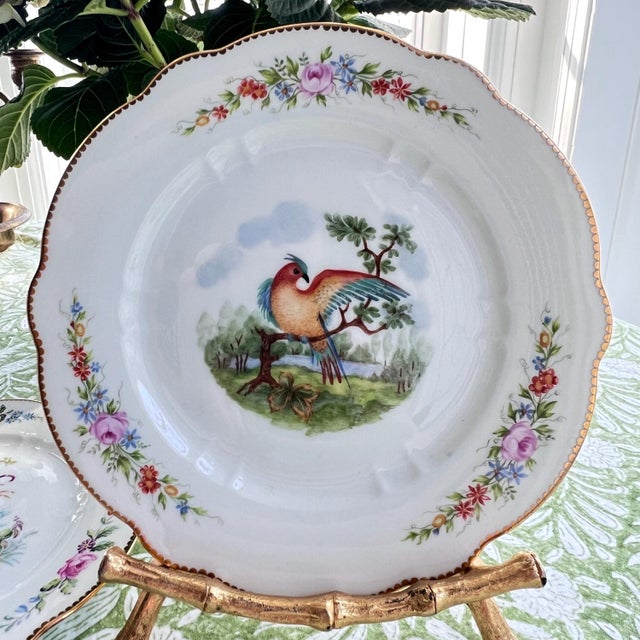 1930s 1930s Set of 6 Sevres birds bread plates // Traditional decor // decorative fine china // hand decorated and signed by artist // mix and match For Sale - Image 5 of 10