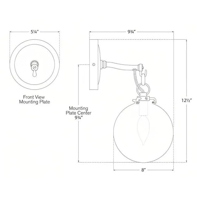 Visual Comfort Thomas O'Brien for Visual Comfort Signature Katie Small Globe Sconce in Polished Nickel with Clear Glass For Sale - Image 4 of 4