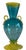 Glass Art Glass Aqua Yellow Handled Amphora Vase For Sale - Image 7 of 14