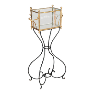 19th Century Napoleon III Etched Glass Wine Cooler on Stand