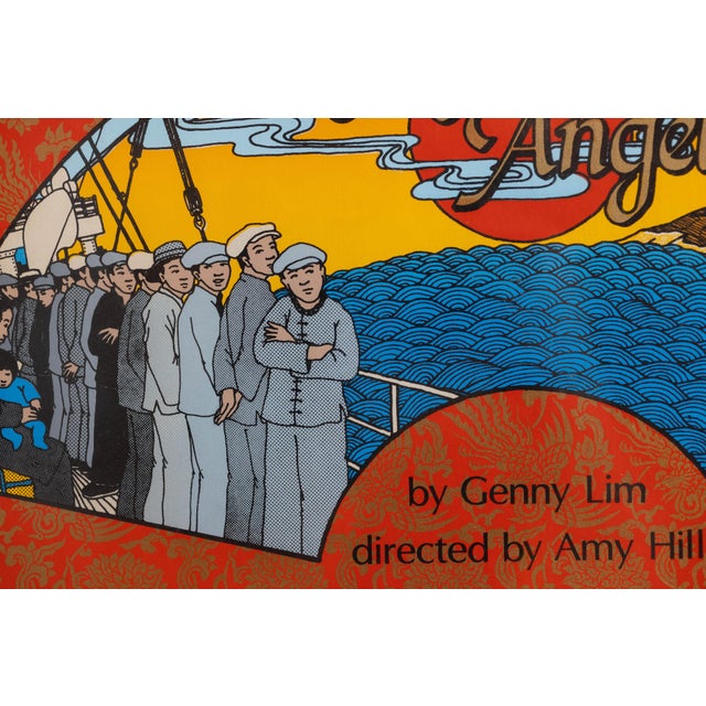 Rare and powerful limited edition silkscreen by San Francisco artist Leland Wong, created in 1980 for the Asian American...