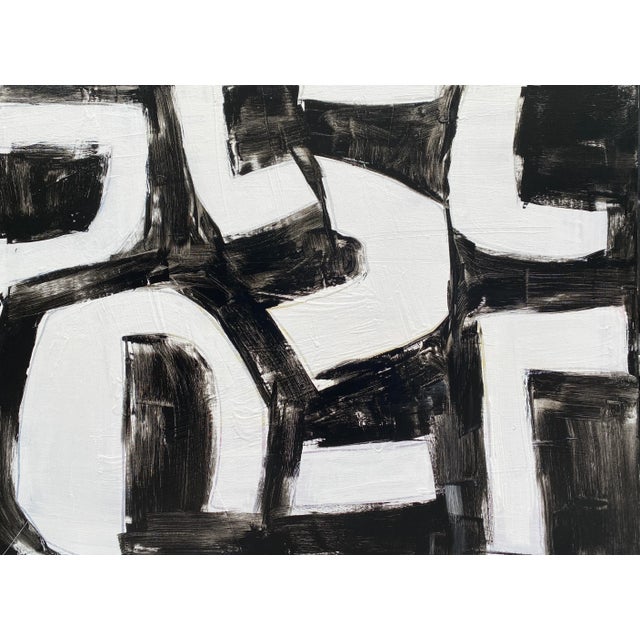 "Splish Splash" Contemporary Abstract Black and White Painting by Sarah Trundle For Sale