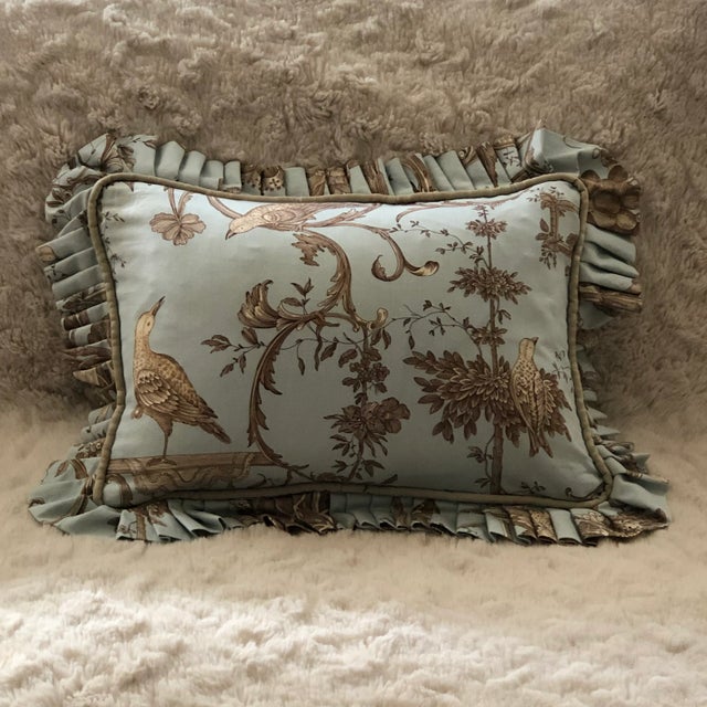 Vintage Brunschwig & Fils Kininvie Toile Pillow With Down Feather Insert For Sale In Baltimore - Image 6 of 12