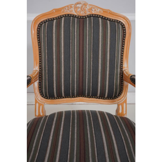 French Louis XV Style Upholstered Open Armchair For Sale - Image 10 of 18