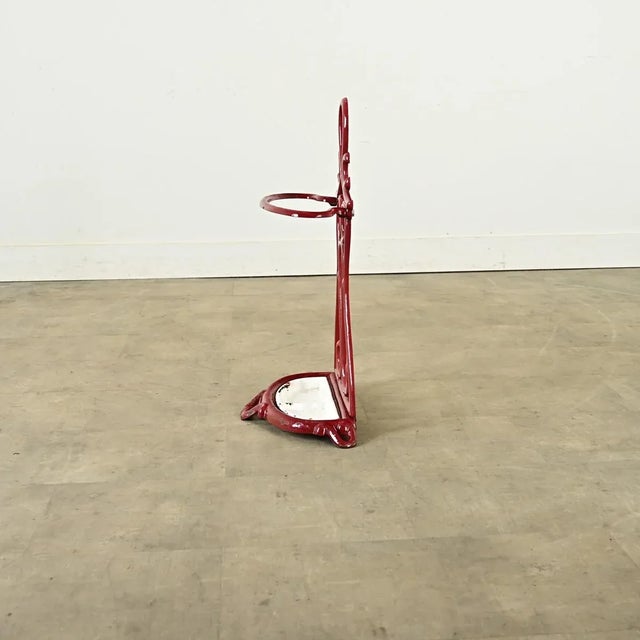 French Art Nouveau Enameled Cast Iron Umbrella Stand For Sale - Image 10 of 10