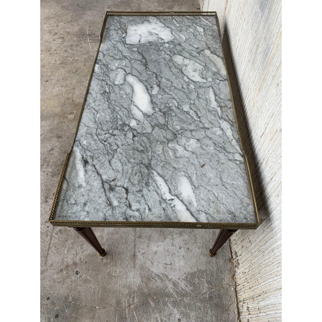 19th Rectangular Bouillotte Louis XVI Style Table Guéridon with Fluted Legs For Sale - Image 9 of 18