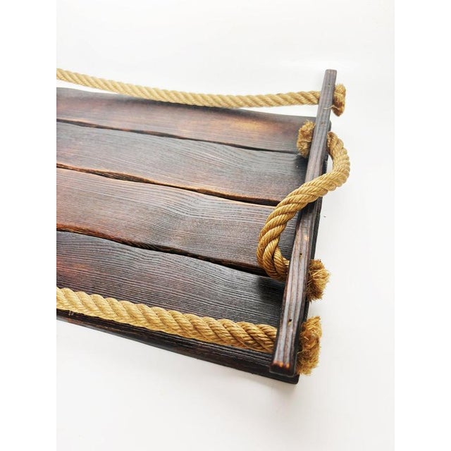 Wood and Rope Tray, France, 1990s For Sale - Image 6 of 13