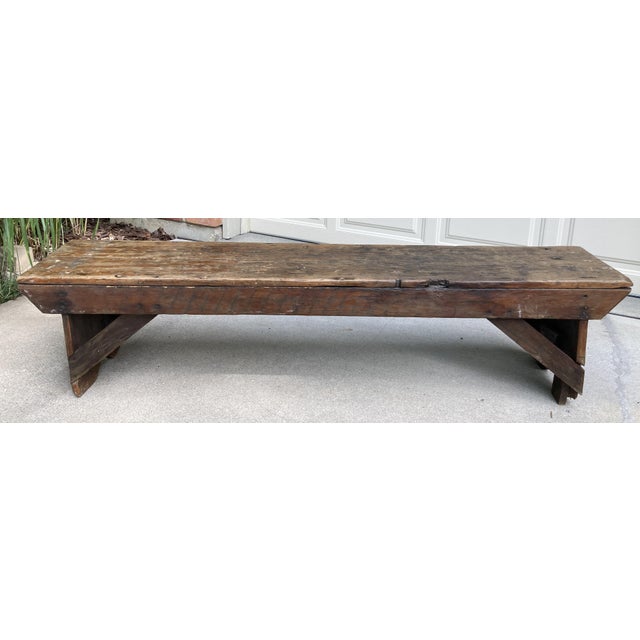 Late 19th Century Antique Wooden Farmhouse Bench Chairish