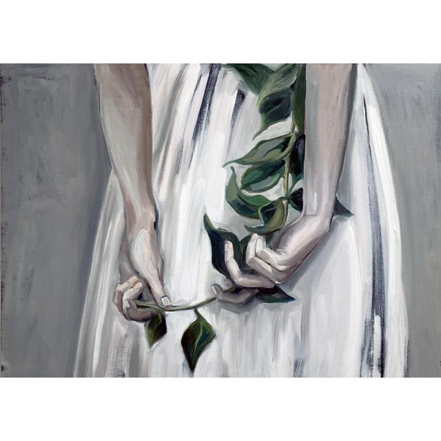 Justyna Kuklo, Girl with Twig, 2019, Oil Painting on Canvas, Framed For Sale - Image 7 of 7