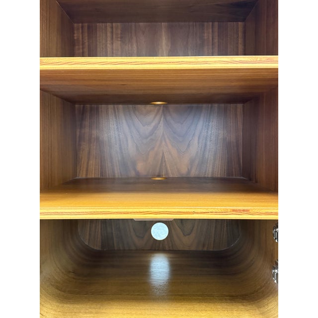 Brown Mid Century Style Media Cabinet + Drawer For Sale - Image 8 of 12