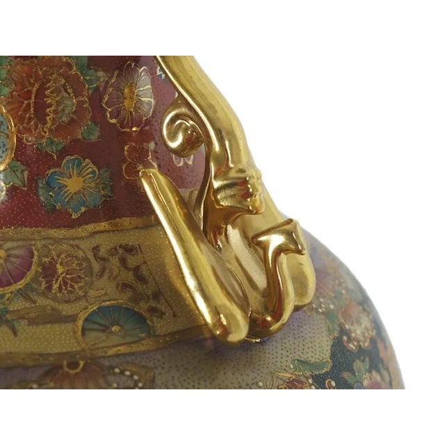 19th Century Tall Japanese Floral Porcelain Vase For Sale - Image 9 of 12