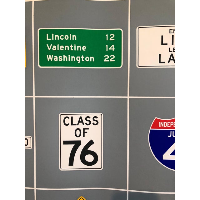 1970s Paul M. Levy, Pop Art 1970s Vintage Silkscreen Screen Print Street Signs Titled Calendar, 1975 For Sale - Image 5 of 8